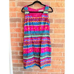 Jessica Howard Vintage sleeveless Colorful Dress Size10